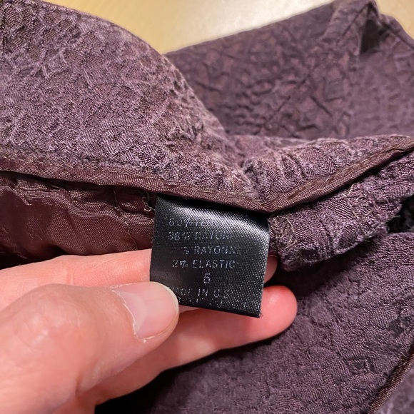 ELIE TAHARI Textured Fabric Stretch Pants Purple 6 - Picture 6 of 9